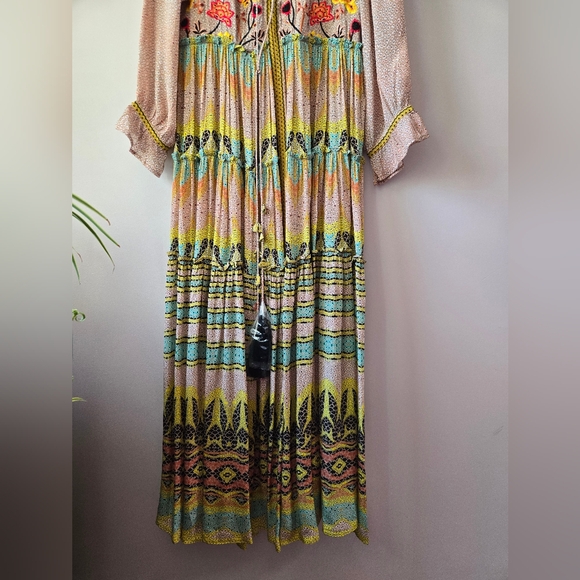 NWT Bhanuni by Jyoti for Anthropologie • Embroidered & Beaded Maximalist Maxi 0P - Picture 2 of 16
